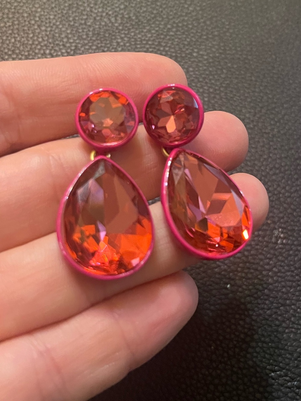 JCrew Pink Teardrop Crystal Drop Earrings - Women Jewelry